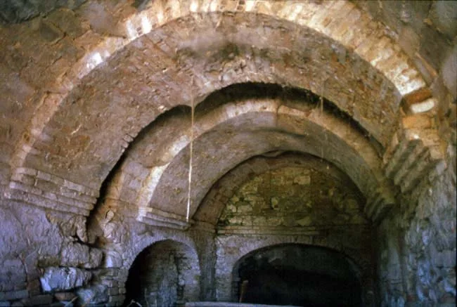 Historic vaulted cellars at Casa Serafini