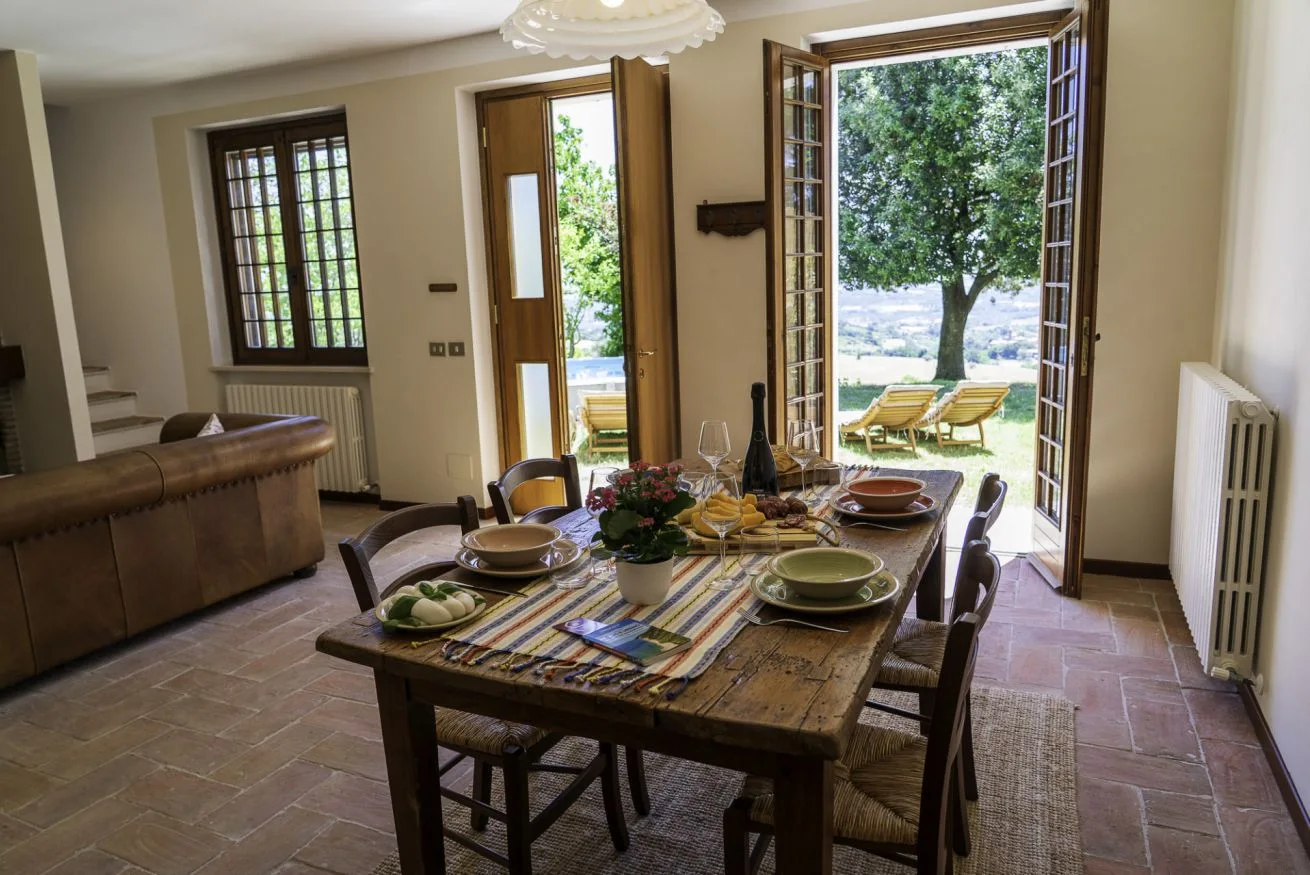 Villa Valle 16 living and dining room opening onto the terrace